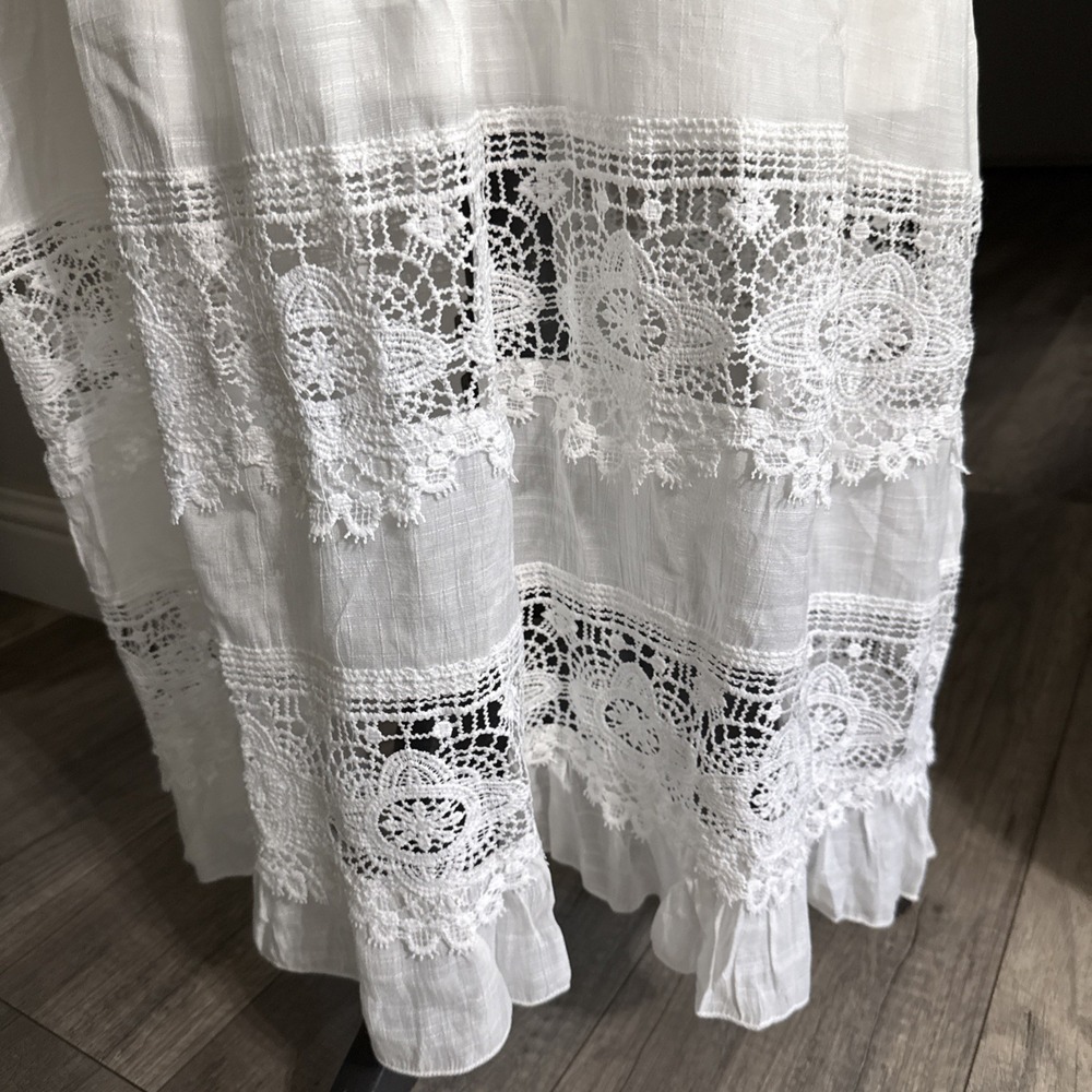 Anthropologie J Gee XL Maxi Dress Cottagecore Romantic Beach Coquette Feminine - Picture 4 of 10